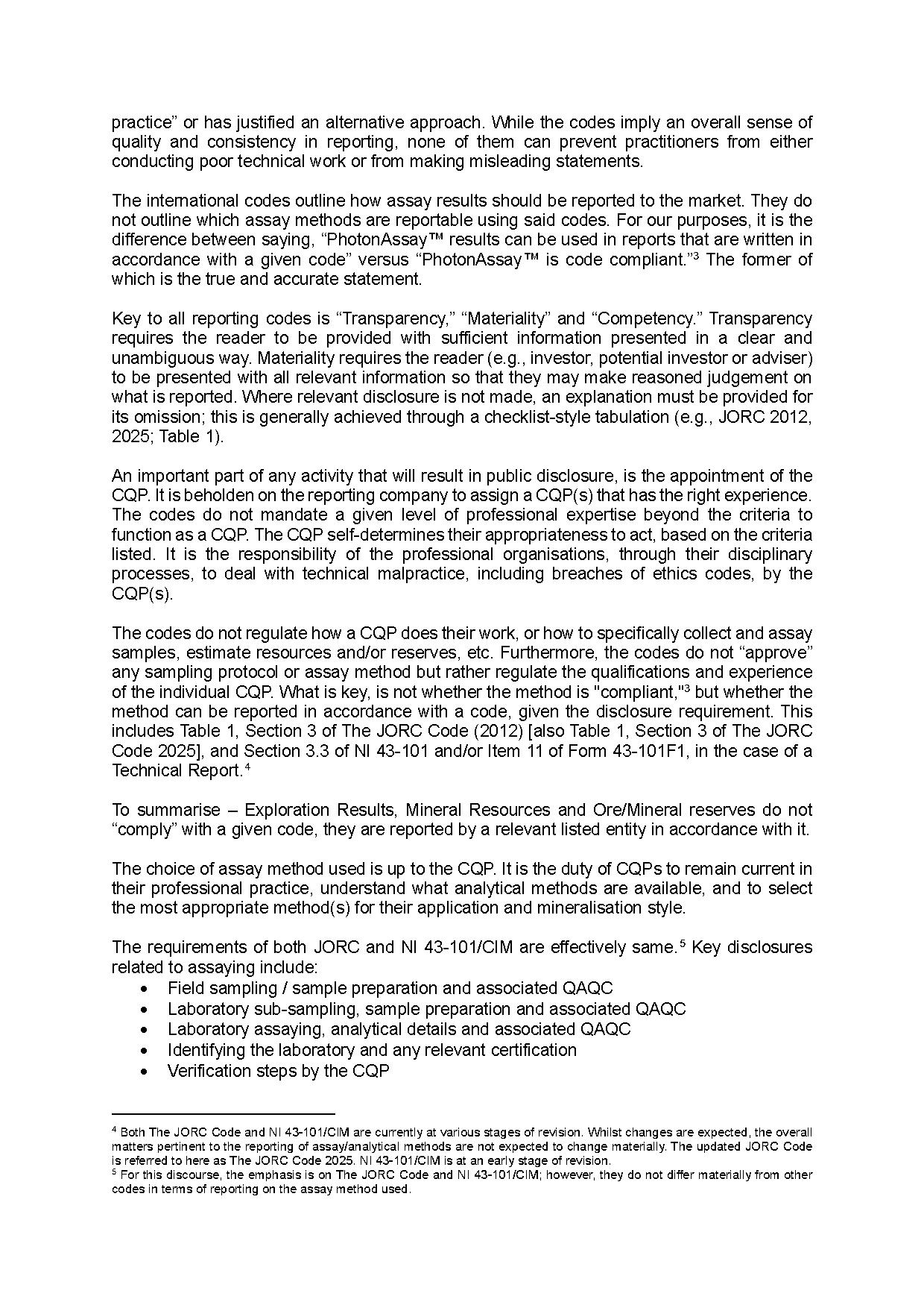 Chrysos PhotonAssay™ and International Code Compliance — page 2
