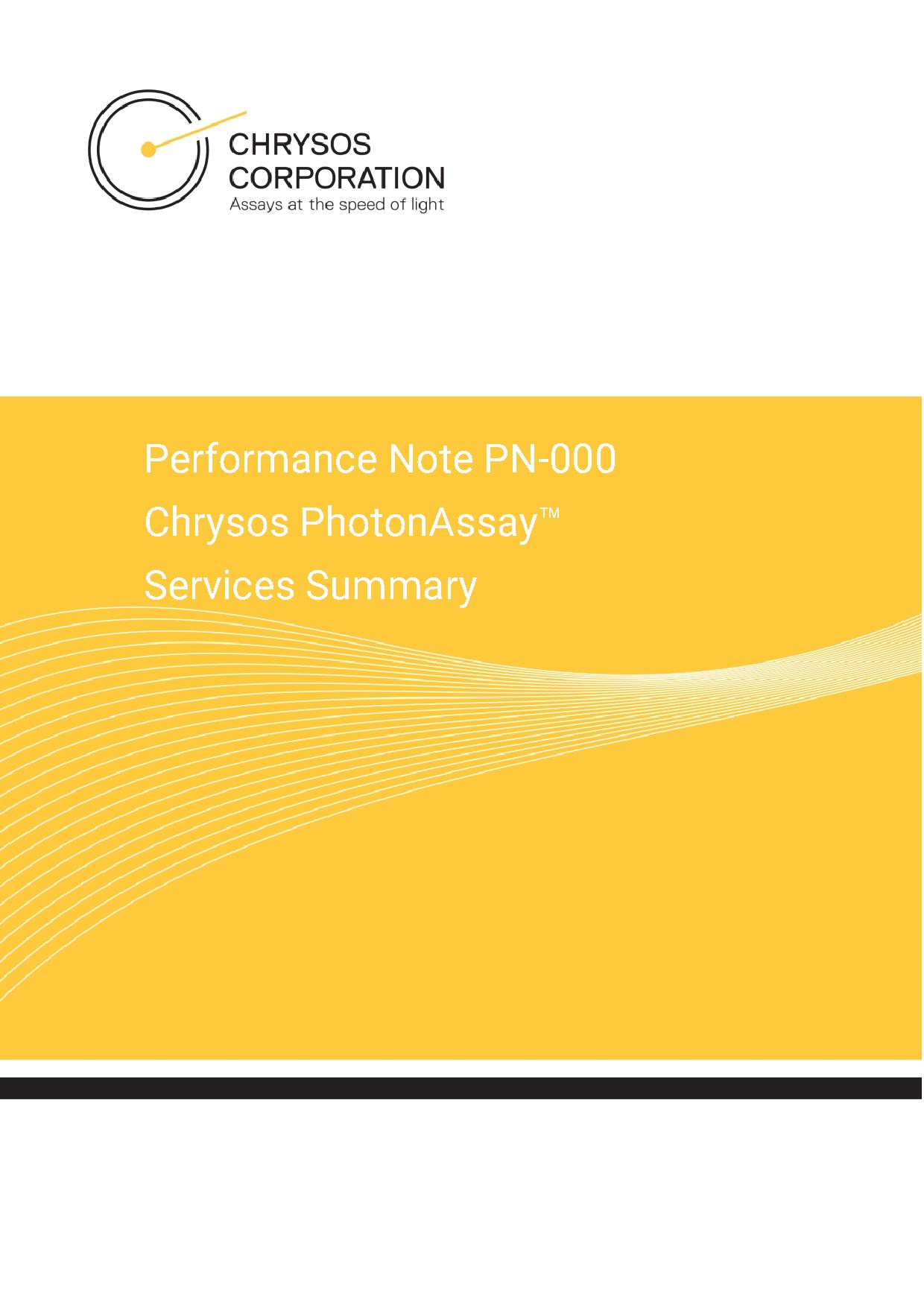 PN-000 PhotonAssay™ Services Summary — page 1