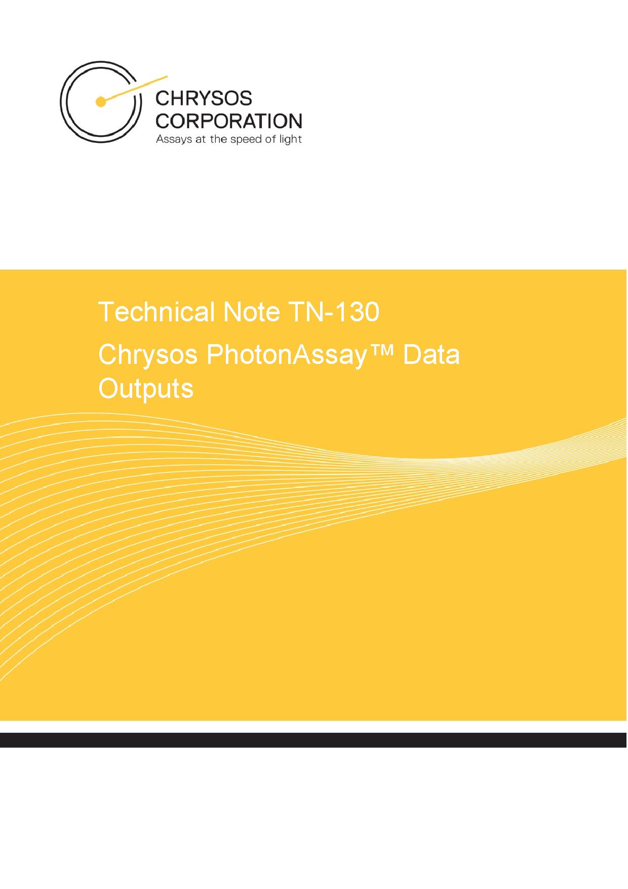 TN-130 PhotonAssay™ Data Outputs — page 1