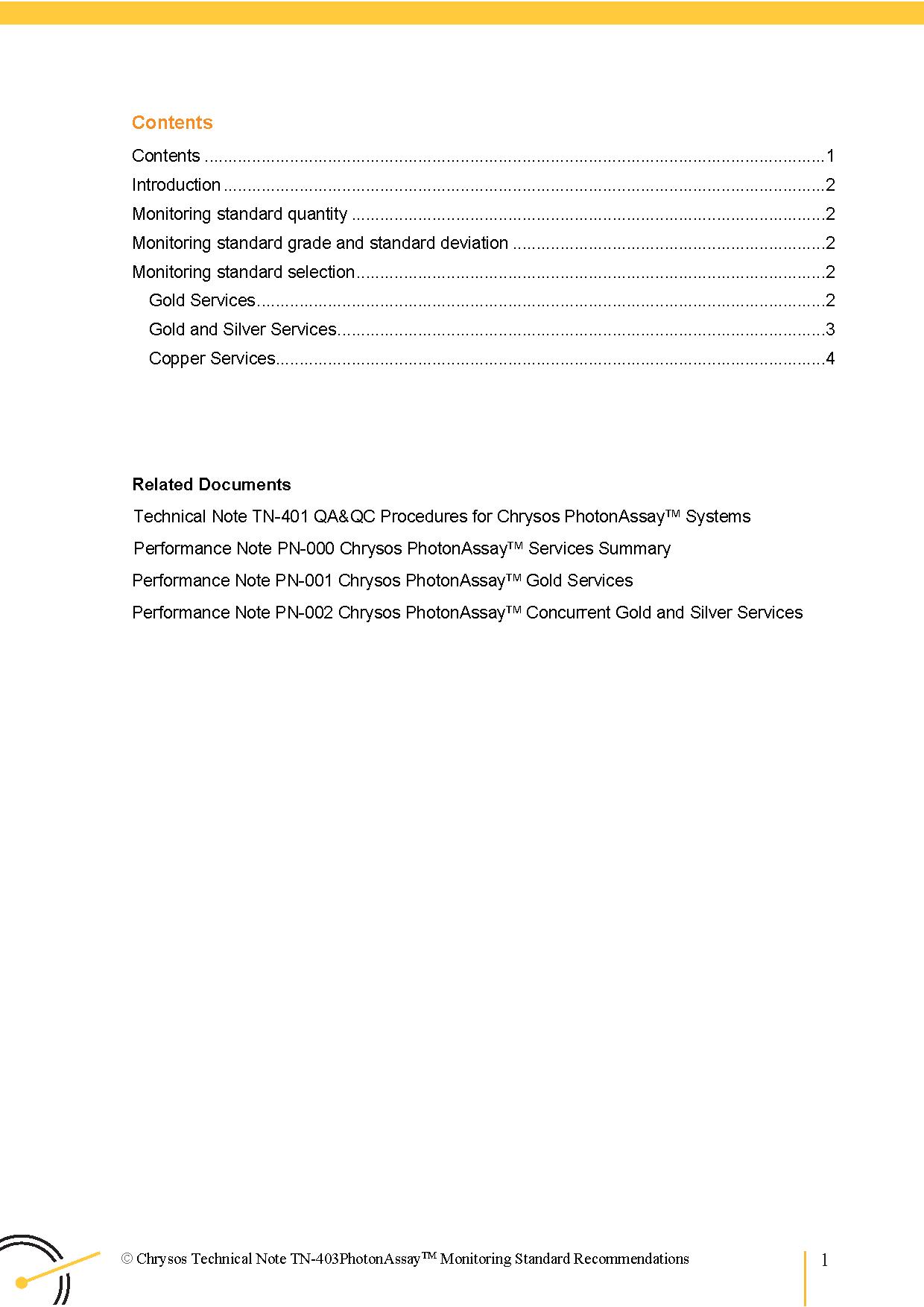 TN-403 Chrysos PhotonAssay™ Monitoring Standard Recommendations — page 2