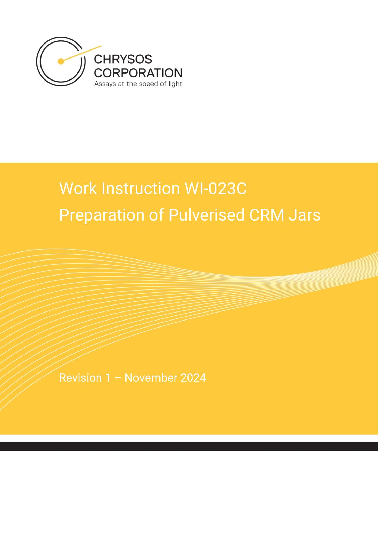 WI-023C Preparation of Pulverised CRM Jars — page 1
