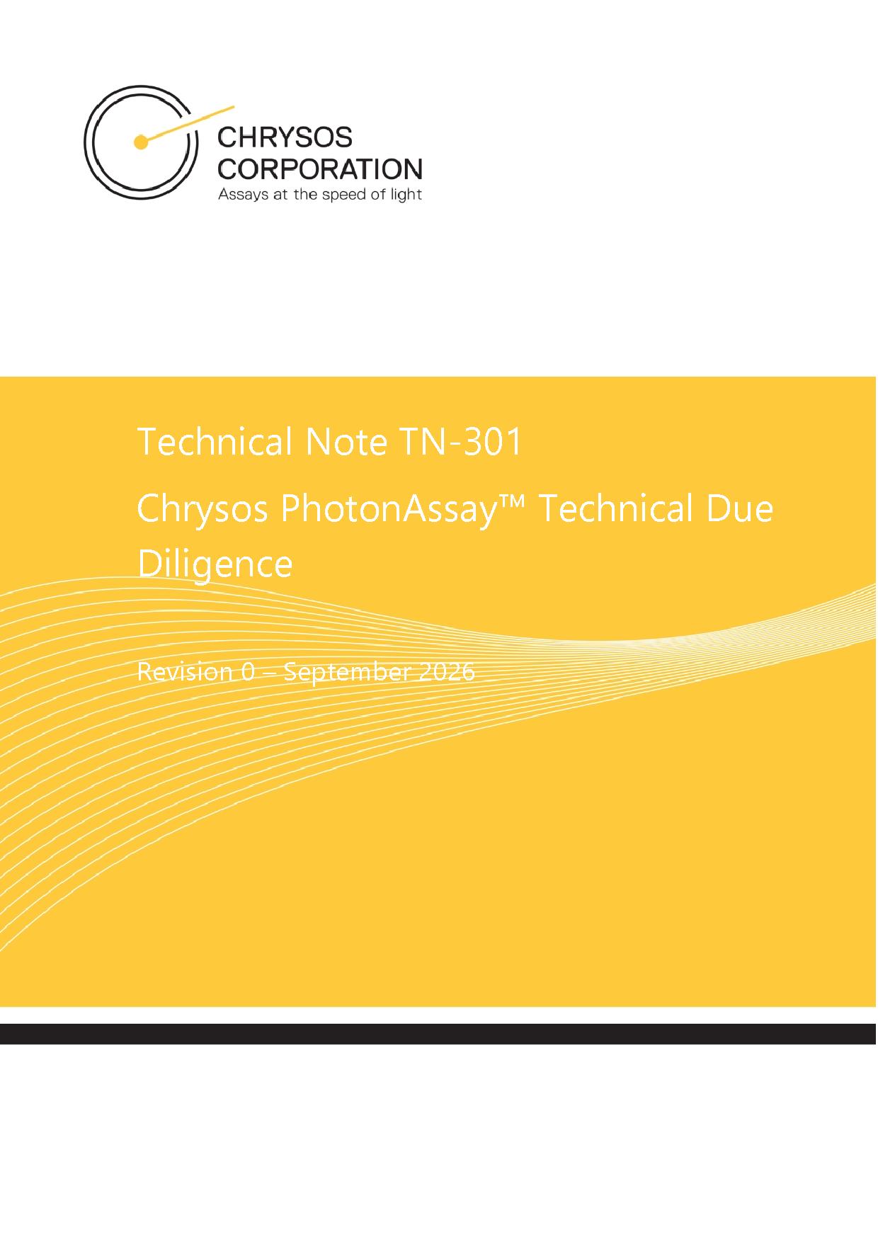 TN-301 Chrysos PhotonAssay™ Technical Due Diligence — page 1