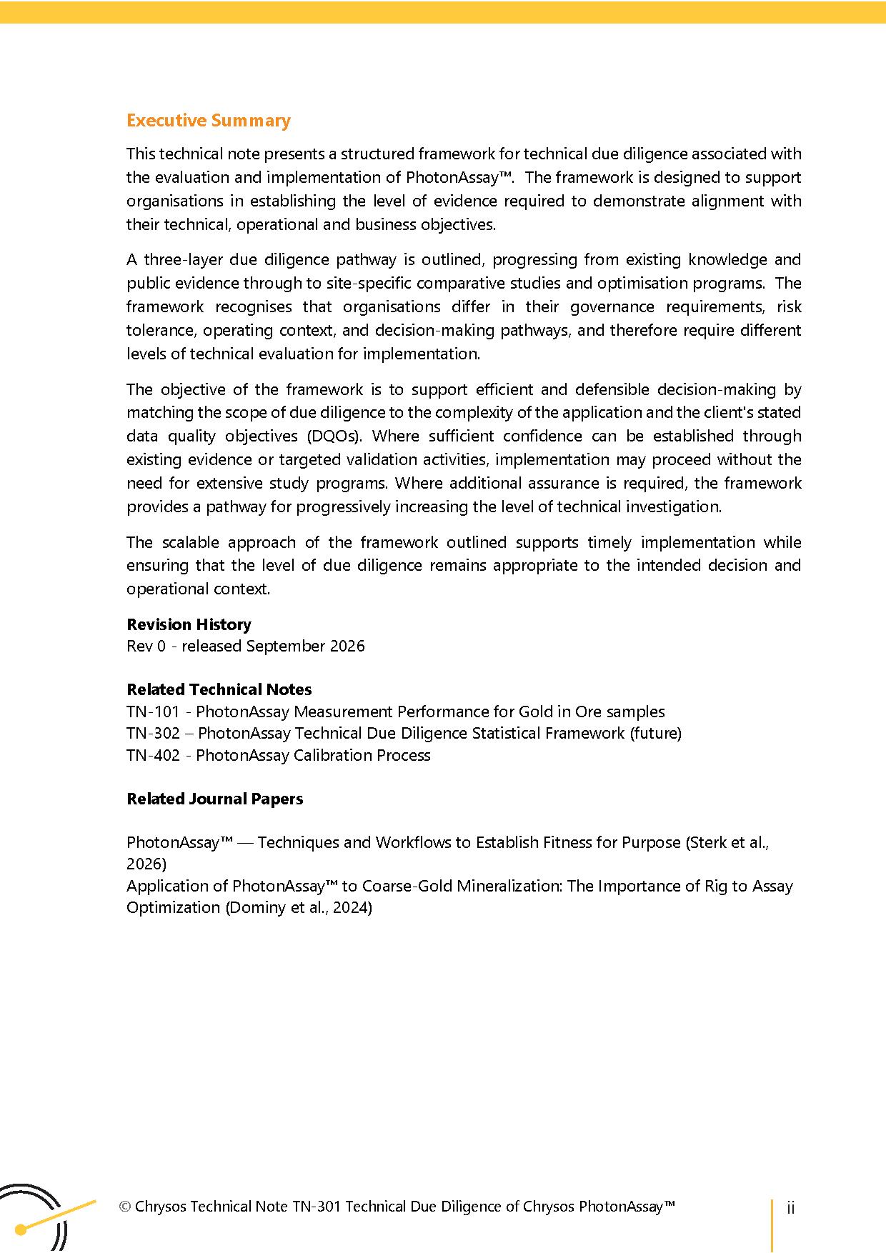 TN-301 Chrysos PhotonAssay™ Technical Due Diligence — page 2